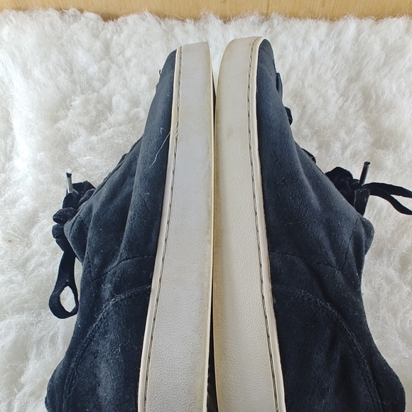 Vionic Women Sz 10 Suede Leather Black Sneakers Comfort Lace Up Shoes No insoles - Picture 10 of 11